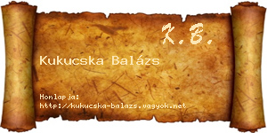 Kukucska Balázs névjegykártya